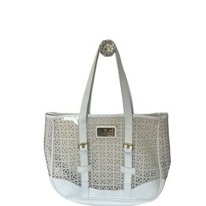 Trina Turk White and Gray Tote Bag